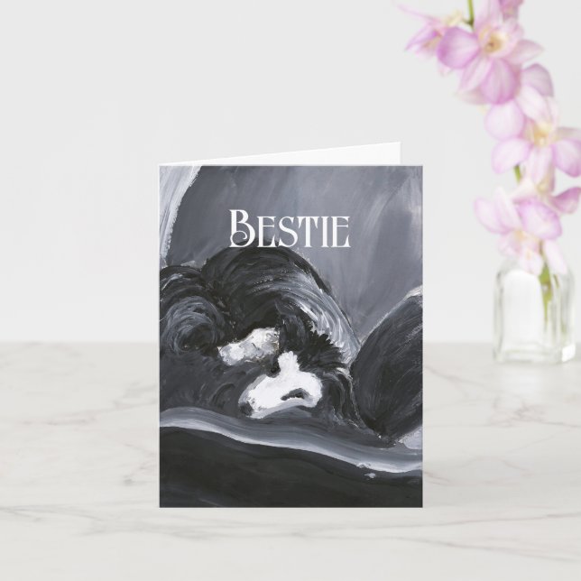 Gräns Collie-Personligen om nedtoning av målning Kort (Orkide)