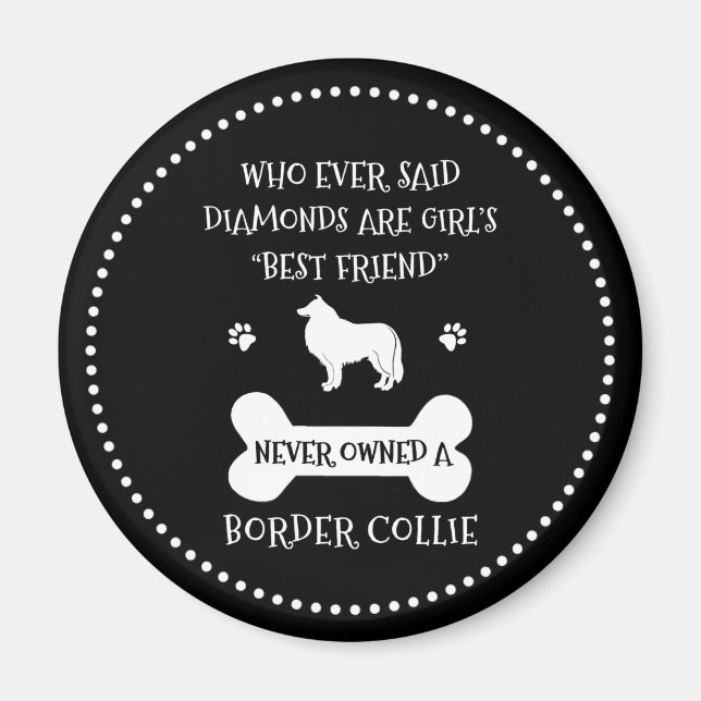 Gräns Collie Pet Hund Best Friend Magnet (Framsidan)
