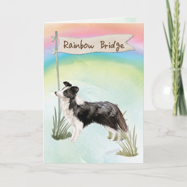 Gräns Collie Pet Sympathy over Rainbow Bridge Kort (Framsida)
