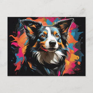 Gräns Collie Pet Vibrant Vykort