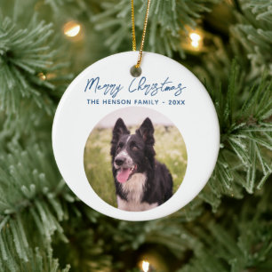 Gräns Collie Photo Family God jul Julgransprydnad Keramik