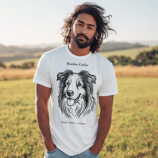 Gräns Collie Porträtt T Shirt (Skapare uppladdad)
