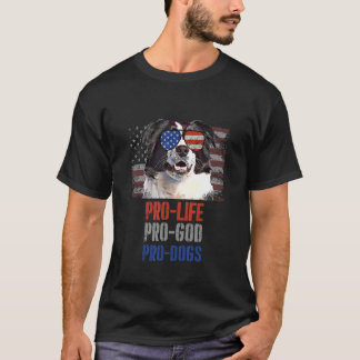 Gräns Collie Pro Life Pro God Pro Hundar T Shirt