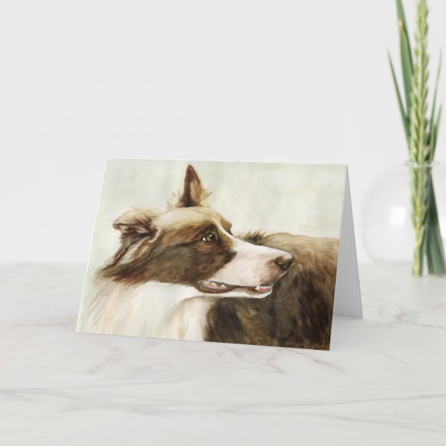 "Gräns Collie Profile"-gratulationskort Kort (Framsida)
