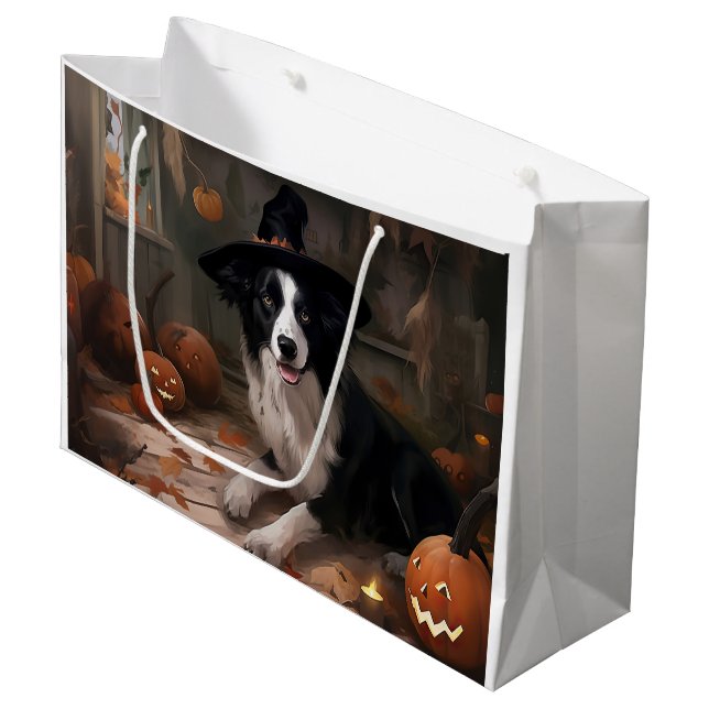 Gräns Collie Pumpkins Halloween Scary (Framsidan Vinklad)