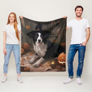 Gräns Collie Pumpkins Halloween Scary Fleecefilt