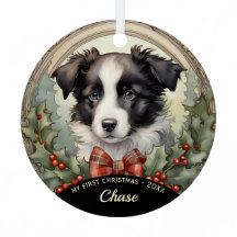 Gräns Collie Puppys första julprydnad