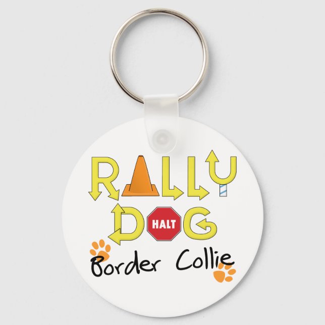 Gräns Collie Rally Hund Nyckelring (Framsida)