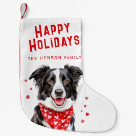 Gräns Collie Red Heart Bandana jul Liten Julstrumpa
