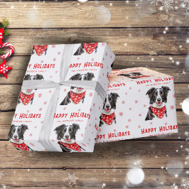 Gräns Collie Red Heart Bandana Julfoto Presentpapper
