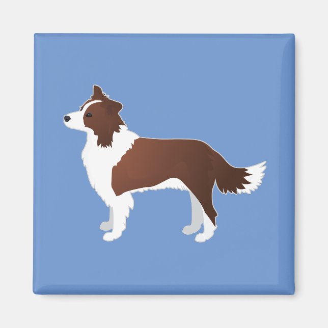 Gräns Collie Red Hund aveln Side View Silhouette Magnet (Framsidan)