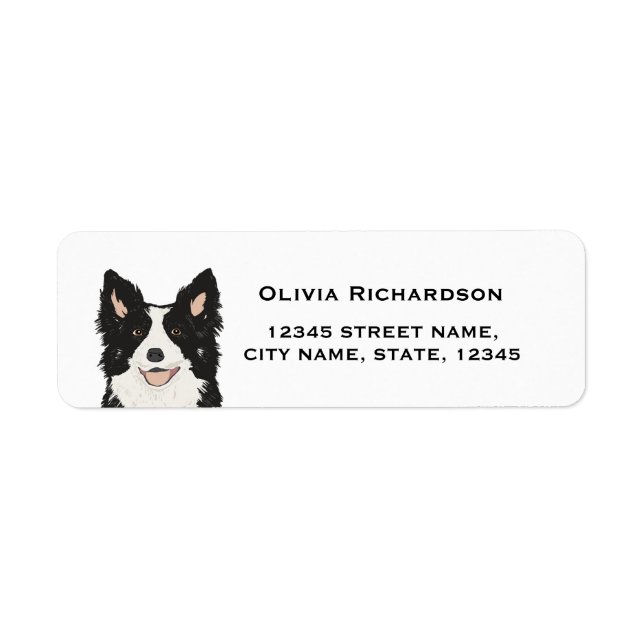 Gräns Collie Returetiketter Returadress Etikett (Framsidan)