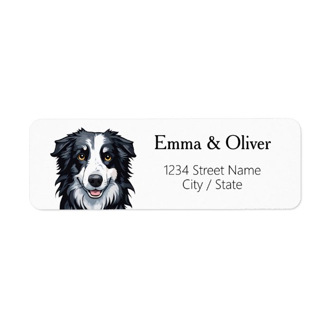 Gräns Collie Returetiketter Returadress Etikett (Framsidan)
