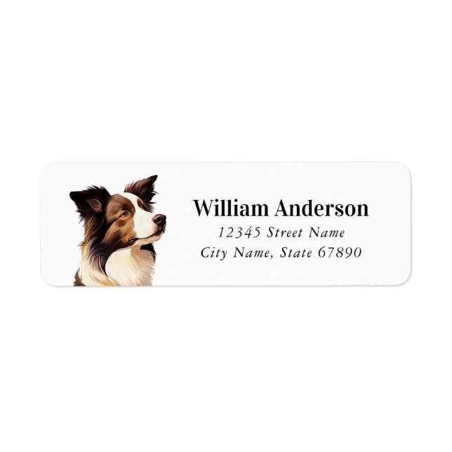 Gräns Collie Returetiketter Returadress Etikett (Framsidan)