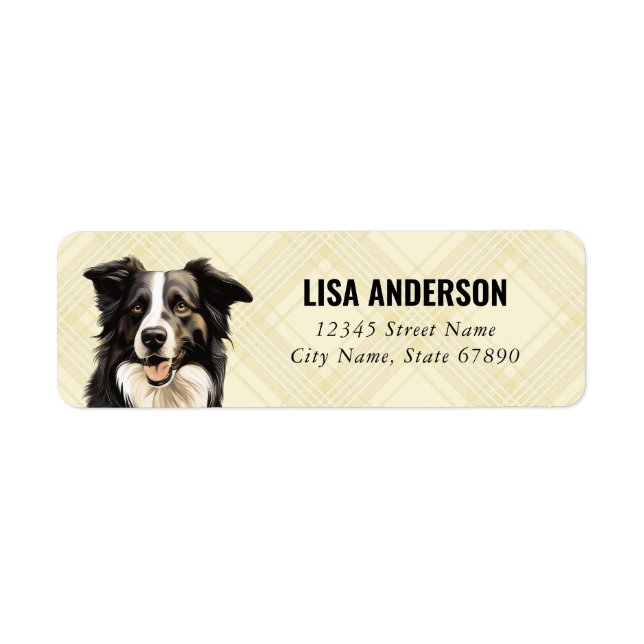 Gräns Collie Returetiketter Returadress Etikett (Framsidan)