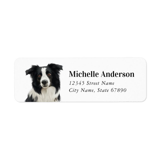 Gräns Collie Returetiketter Returadress Etikett (Framsidan)