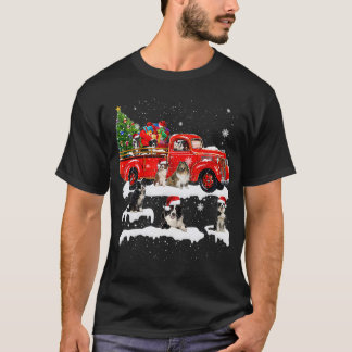 Gräns Collie Riding Red Lastbil Julafton Merry T Shirt