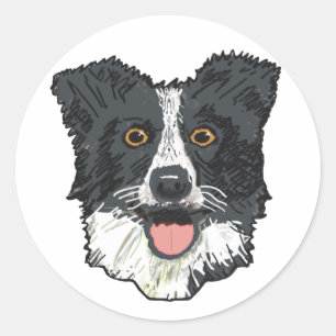 Gräns Collie Runt Klistermärke
