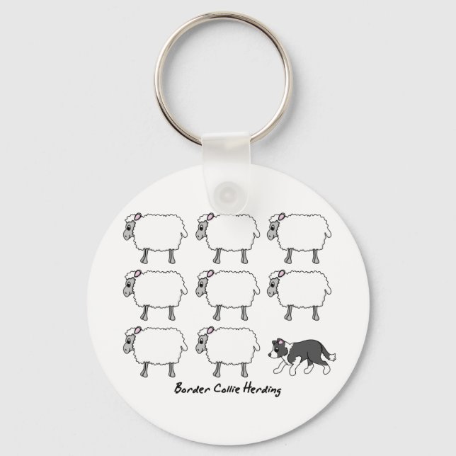 Gräns Collie Samlare Sheep Keychain Nyckelring (Framsida)