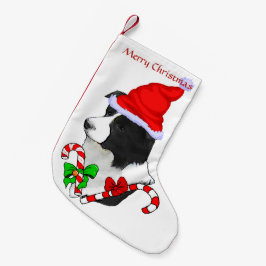 Gräns Collie Santa Hat jul Liten Julstrumpa
