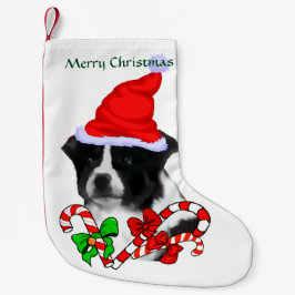 Gräns Collie Santa Hat jul Liten Julstrumpa