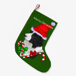 Gräns Collie Santa Hat jul Liten Julstrumpa