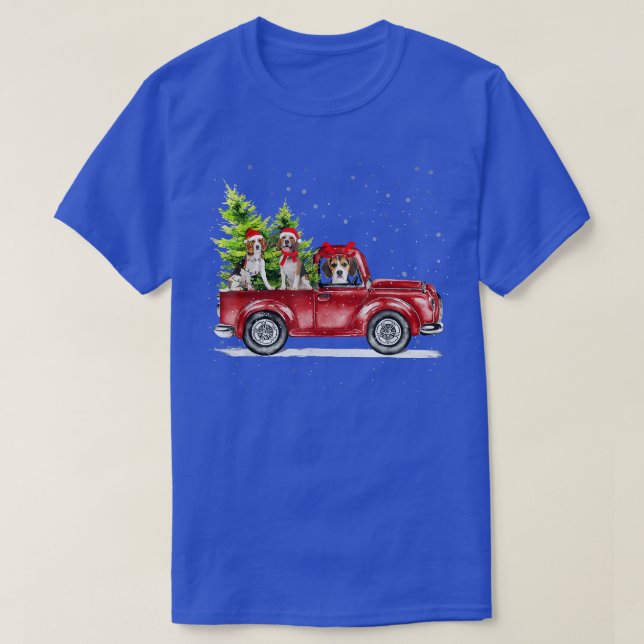 Gräns Collie Santa Reindeer Red Lastbil Snö Kristu T Shirt (Design framsida)