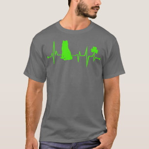 Gräns Collie Shamrock Heartslag St patricks day D T Shirt