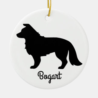 Gräns Collie Silhouette Ceramic Ornament