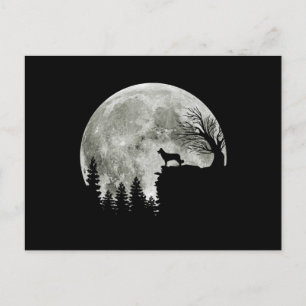 Gräns Collie silhouette på Mountain Halloween Hund Vykort