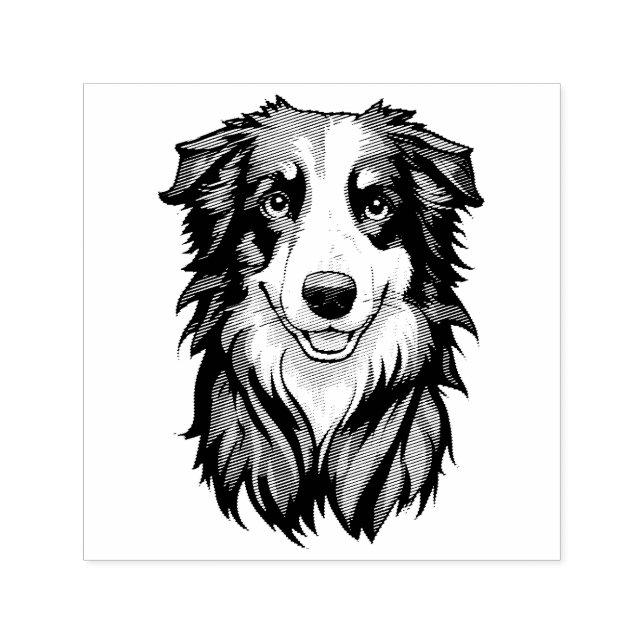 Gräns Collie Självfärgande Stämpel (Design)