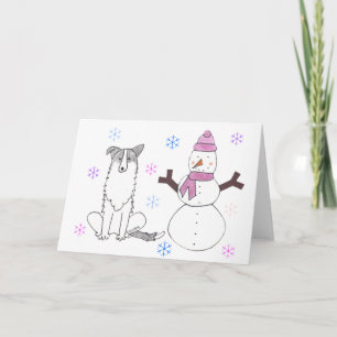 Gräns Collie & Snögubbe Helgkort