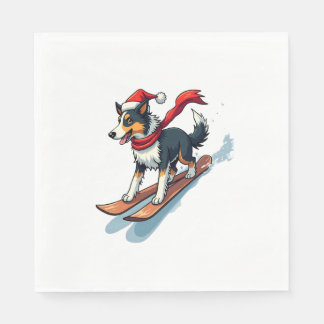 Gräns Collie Snowboarder hund Pappersservett