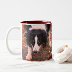 Gräns Collie Stare Personlig Två-Tonad Mugg