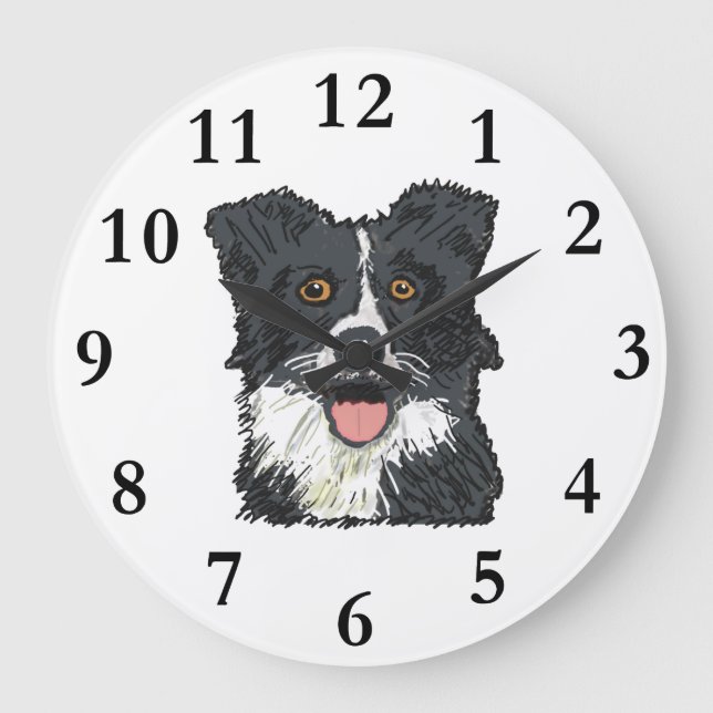 Gräns Collie Stor Klocka (Framsida)