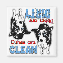 Gräns Collie Tecknad Dishwasher Magnet