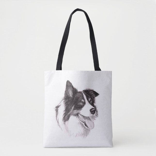 Gräns Collie Tote Bag Tygkasse (Framsida)
