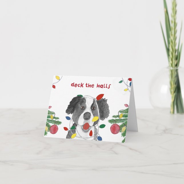 Gräns Collie vid jul Helgkort (Framsida)