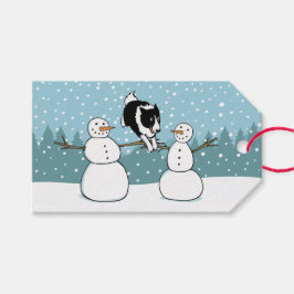 Gräns Collie Winter Agilitet Hund från Presentetikett