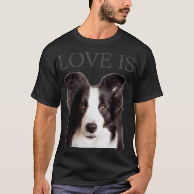 Gräns Collie Women Manar Kids Kärlek Hund Mamma Pa T Shirt (Framsida)