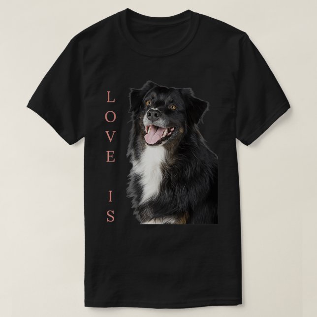 Gräns Collie Women Manar Kids Kärlek Hund Mamma Pa T Shirt (Design framsida)