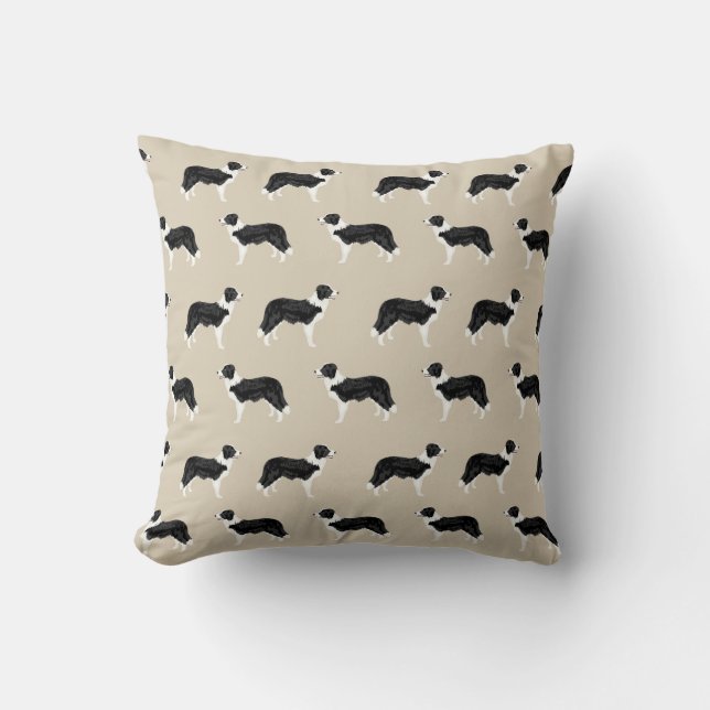 Gräns Collies Fabric - söt hund design Kudde (Framsida)