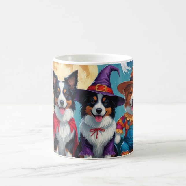 Gräns Collies Hundar Pumpkin Halloween Funny Kaffemugg (Center)