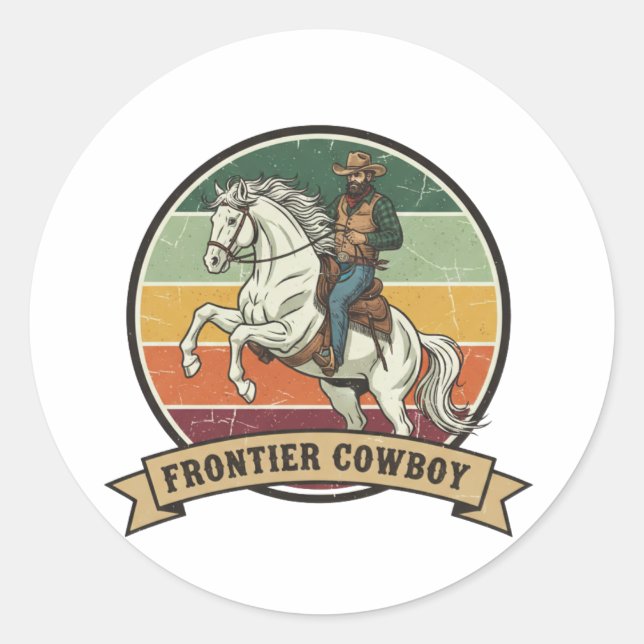 Gräns Cowboyanda Runt Klistermärke (Framsida)