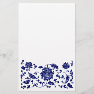 Gräns för blåttblommigtgrund brevpapper