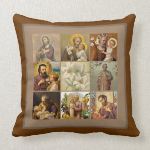 Gräns för brunt för St Joseph barnJesus Collage Kudde