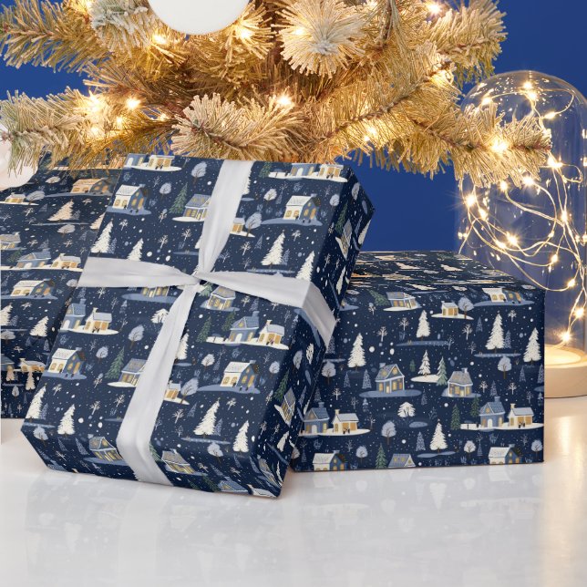 Gräns för festlig julstuga presentpapper (Helgdagar)