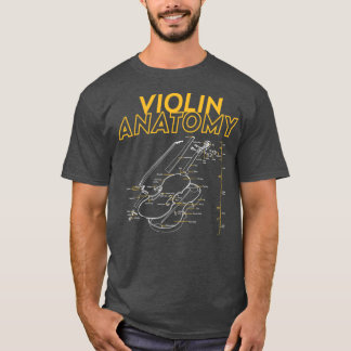 gräns för fiolin violin anatomy teckning-diagram t shirt