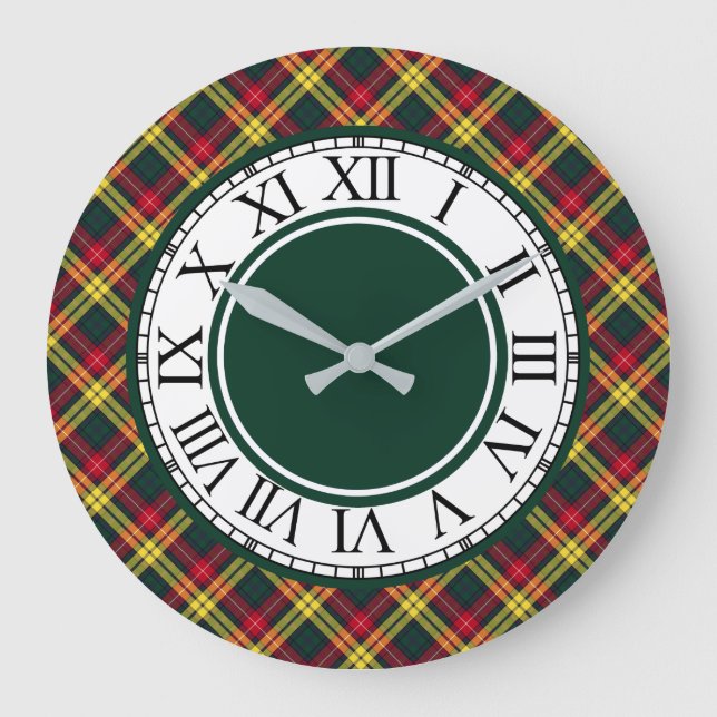 Gräns för klanBuchanan Tartan Stor Klocka (Framsida)