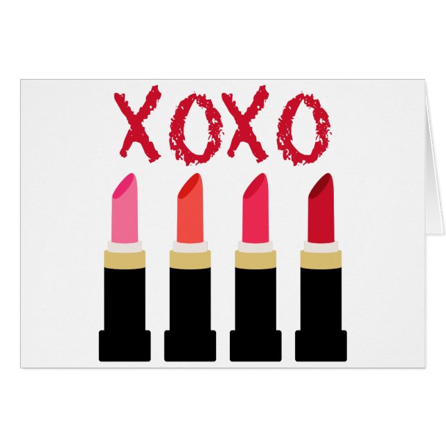 Gräns för läppstift XOXO Hälsningskort (Framsidan Horizontal)